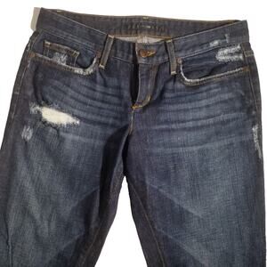 Joe's Jeans Womens Ex Lover Distressed Slim Crop Blue Denim Jeans Mid Rise Sz 26